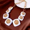Set de Aretes y Collar Cuadrados con Goteo de Aceite Vintage, Cadena de Clavícula Elegante y a la Moda, Conjunto de Joyería Estilo Corte