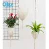 Ruolan jardinagem atacado novo plástico preguiçoso grande vaso de flor D bacia suspensa formato de ovo com cordão de corda de algodão Nórdico auto-irrigante Bacia