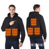 USB Puede Calentar Invierno Americano Pesado Sólido Color Básico Suéter Holgado Abrigo para Hombre con Forro Polar Sudadera con Capucha