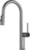 Cor cromada cobre refinado display digital torneira quente e fria cozinha chuva de cachoeira puxar rotativo pia de lavagem de louça pia de furo único torneira