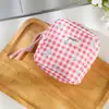 Bolsa Cuadrada Cosmética Estilo Coreano Cuadros Pequeños Bolsa para Toallas Sanitarias Estudiante Tamaño Pequeño Bolsa para Auriculares Cable de Datos