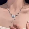 Collar con borlas de mariposa y grava de Super Fairy para mujer, ligero, de lujo, elegante y sencillo, estilo hada, cadena para el cuello, nuevo estilo, cadena para clavícula con explosiones.