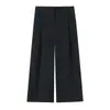 Moda Europea y Americana Transfronteriza Aliexpress Ins Más Vendidos Cintura Media Sueltos Retro Plisados Pantalones de Pierna Ancha