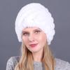 Suministro Sombrero de Invierno para Mujer de Piel de Conejo Rex Sombrero Trenzado de Piel de Conejo Sombrero Piña Espiral de Piel de Conejo Sombrero Cálido Engrosado