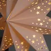 Linterna de Papel Plegable 3D de Estrella de Nueve Puntas Linterna Decoraciones Navideñas Colgante Atrezzo para Decoración de Lugares Festivos en stock