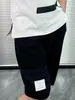 Venta Directa de Fábrica Tb Versión Alta Nuevo de Verano 100% Algodón Jacquard Raya Oscura Tejido de Cuatro Barras Pantalones Cortos con Cordón
