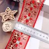 Encaje de organza bordado con lentejuelas de 5.3 cm de ancho, estilo étnico multicolor, material para ropa, zapatos, accesorios, materiales decorativos