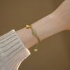 Cuerda de Mano con Hebilla de Pan de Jade Hetian Pulsera Vintage Regalo Nueva Moda Nacional Jade Cuerda de Mano Joyería DIY para Mujer