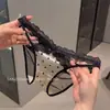Calcinhas Sexy de Renda e Tule Estilo Desejo Puro para Mulheres, Vazadas em Cetim de Seda Gelada, Novidade Verão 2025, Tanga Triangular de Corte Alto