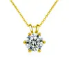 Collar Clásico de Plata de Ley S925 con Seis Garras para Mujer, Cadena Sencilla Elegante para Clavícula, Colgante de Moissanita, Joyería de Plata Popular Transfronteriza
