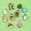 Decoración de Zapato de Madera Navideño Transfronterizo Luz LED de Tres Colores Intermitente Dijes para Zapatos Hebillas para Zapatos Accesorios para Pantuflas de Jardín