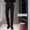 Pantalones Casuales para Hombre de Primavera y Verano, Pantalones Elásticos Ajustados de Negocios de Alta Gama Estilo Coreano