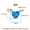 Pulsera con colgante de doble anillo en forma de corazón de circón colorido microincrustado de plata de ley s925, collar, accesorios de joyería DIY