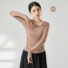 Roupa de dança moderna de manga comprida com dedos solta para prática de dança top feminino adulto roupa de treino de yoga roupa de performance
