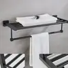 Toallero de Acero Inoxidable 304 Engrosado Portatoallas de Baño de Alta Gama Estante de Almacenamiento para Baño sin Taladro Barra para Secar Toallas
