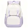 Mochila escolar de grande capacidade e com múltiplos bolsos para alunos do ensino fundamental, apresentando um fofo design de capivara em desenho animado, leve e respirável