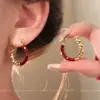 Pendientes Navideños Rojos Dorados y Plateados Empalmados para Mujer 2025 Nuevo Estilo Caliente Pendientes de Lujo Ligero Gama Alta Accesorios Únicos para Orejas
