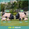 Adornos Escultura Artificial de Cerdo para Exteriores Ocho Cerdos Famosos Cerdo de Lu Chuan Césped Jardín Paisaje Cerdo Negro de Dos Cabezas Decoración de Animal