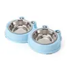 Tigelas de Aço Inoxidável Skrtuan para Animais de Estimação, Tigelas Duplas para Comida e Água para Cães, Gatos e Coelhos, Alimentador Antiderrapante para Animais de Estimação com Modelagem Fofa, Livre de BPA, Lavável na Máquina de Lavar Louça