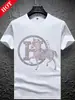 Estación Europea Caballo de Tiro Algodón Mercerizado Diamante Caliente Manga Corta Moda de Verano para Hombre Marca Elegante Seda de Hielo Casual Media Manga Delgado Productos Europeos