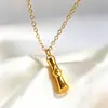 Estilo de Tendencia Nacional Exquisito Collar de Nudo de Bambú Colgante Jinzhu Fu'an para Mujer Lujo Ligero Nueva Sección Estilo por Sección Trayendo Bendiciones Colgante Regalo para Novia