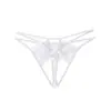 Lingerie Sexy, Calcinha Totalmente Transparente de Cintura Baixa Bordada com Recortes e Sem Fundo, Tanga de Tentação Não Removível Tamanho Grande