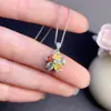Colgante de zafiro azul natural enviado, cristal rosa súper tierno transparente tamaño 4*4mm plata 925 finamente incrustada
