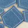 Patch de Tecido Jeans Azul Claro com Bolso Falso para Costurar ou Colar com Ferro Decoração Bordada Acessórios para Sapatos e Chapéus