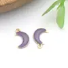 Acero Inoxidable Goteo de Aceite Luna Electrochapado al Vacío Color Dorado Esmalte Conservador de Color Accesorios de Joyería Colgante para Pulsera 6X9Mm