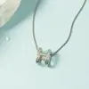 Colar Letra H Simples e Personalizado Estilo Coreano para Mulheres, Corrente Clavicular com Pingente de Letra Curta, Presente para Aniversário da Namorada
