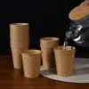 Copos de Papel, Copos de Café de Papel Kraft com Tampas, Copos de Água de Polpa Natural Atacado, Copos Descartáveis Comerciais com Logo Impresso