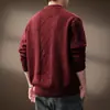 Suéter de punto de alta gama estilo "old money", maduro y cómodo con cuello de gaviota para hombre, top casual americano de otoño e invierno