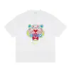 Camiseta de Manga Corta Patchwork con Parche de Cabeza de Tigre, Nueva Marca de Moda, 260g, para Hombres y Mujeres, Estilo Americano, Top Personalizado de Cuello Redondo y Media Manga
