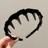 Faixa de Cabelo Alta para Mulheres, Uso Diário, Cor Café Melard, Ondulada, Dentada, Antiderrapante, Presilha para Lavar o Rosto