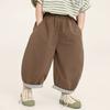 Pantalones de Verano para Niños Changguo Estilo Coreano Cuadros Bloques de Color Pantalones de Nueve Puntos para Niños Pequeños Pantalones Casuales de Pierna Ancha