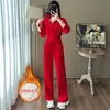 2026 Otoño/Invierno Nuevo Estilo Reductor de Edad Elegante Moda Casual con Terciopelo Completo Año del Zodiaco Sudadera Conjunto Completo Pantalones Mujer