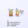 Pendientes de acero de titanio 316L con baño de cobre y oro para la oreja, con forma de uña, a juego con mariposas, de colores, joyería para piercings, pendientes para la oreja, uña.