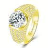Conjunto de Grupo de Diamantes Completos da Moda Estilo Coreano com Anel de Diamante de 5 Quilates Oito Corações e Oito Flechas Banhado a Platina Pt950 Anel de Diamante Moissanita