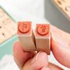 42 Sello de Madera de Haya Alfabeto Digital Figura Geométrica Pequeña Expresión Sello Básico Sello de Madera para Cuenta de Mano