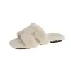 Pantuflas de mujer estilo europeo de suela plana, nuevo diseño simple para usar en exteriores, pantuflas de algodón de lujo ligero para otoño e invierno, 2026 rojo