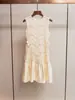 Vestido Chaleco Delgado de Encaje con Cordones, Nuevo Estilo Otoño para Mujer, Estilo Suave, Cuello Redondo, Empalme, Corto, Shenzhen Nanyou Clásico