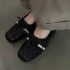 Edición de Armario~Otoño 2026 Cuero Genuino Punta Cuadrada Zapatos de Ballet Alemanes de Entrenamiento para Mujer Retro con Cordones Plisados Casuales Planos Zapatos Individuales