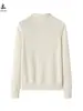 Suéter de Cachemira para Mujer Solapa Tejido de Punto Tejido de Punto Engrosado Tejido de Punto a la Moda Manga Larga Color Puro Jersey Tejido de Punto Ropa de Punto Camisa Básica