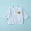 Chamarra de Bebé Jingqi Verano Delgada Algodón Puro Manga Larga Cárdigan para Niños y Niñas, Ropa para Aire Acondicionado, Top Protector Solar para Exteriores