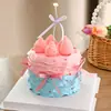Decoração de Bolo de Marshmallow de Morango para Celebridade da Internet Desenho Animado 3D Doce Decoração de Mesa de Confeitaria Enfeites de Encaixar