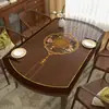 Jogo americano de PVC impresso estilo chinês, semi-transparente vazado, à prova d'água e de óleo, lavável, adequado para mesas de centro e mesas de jantar de sala de estar, personalizável