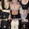 Collar con Colgante de Cruz de Diamante, Diseño Moderno Personalizado, Cadena para Clavícula Estilo Oscuro, Collar de Moda, Exquisito y Versátil para Mujeres