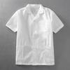 Ropa de Verano de Chef Manga Corta Blanco Puro Delgada Tres Bolsillos Talla Grande Solapa Horneado Cocina Comedor Restaurante Parte Superior de Trabajo