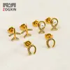 Pendientes de avión de acero de titanio de estilo europeo y americano, de moda, con detalles de diamantes, acero inoxidable 18K, pendientes de botón de perla simples y elegantes para mujer