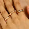 Conjunto de Anillos Dulce de Tres Piezas, Sencillo y Personalizado, Transfronterizo, Conjunto de Anillos Abierto de Moda Exquisito Micro-pavimentado con Circonia, Nicho